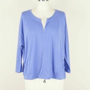 Athleta boxy cropped long Sleeve Tee - periwinkle Blue